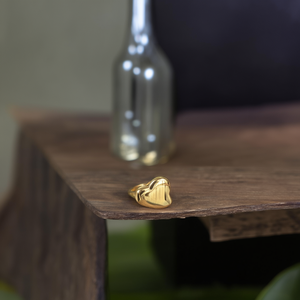 Heart Shape <b>Ring</b> 316L Stainless Steel PVD Gold Plating Fashion Jewelry For Women - Product Image 3