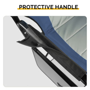 Chaise de camping pliante portable de 26 pouces de hauteur avec repose-pieds gris marine - Product Image 1