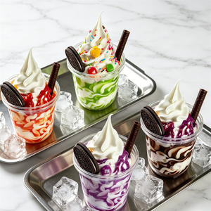 Realistic Plastic 360ml Sundae Ice <b>Cream</b> Model Religious Flower Plant Pattern Decorative Dessert Prop Restaurant <b>Window</b> Food - Product Image 5