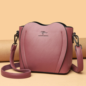 กระเป๋าหนังลายจระเข้สำหรับผู้หญิง กระเป๋าสะพายข้างดีไซน์เรียบง่าย รูปทรงถัง - Product Image 2