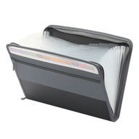 Porte-documents extensible format A4, 13 poches, plusieurs couleurs, fournitures de bureau, fermeture éclair, matériau PP, pour les étudiants