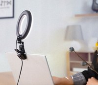 Anneau lumineux de 5 pouces avec pince, trépied à tête rotative à 360°, mini lumière d'appoint pour tournage vidéo, lumière réglable pour spectacle en direct, lampe à clip, anneau lumineux