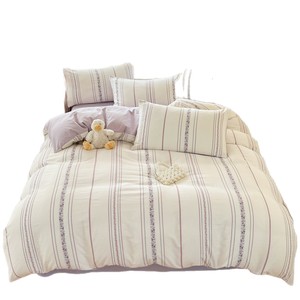 New Spring/Summer 100% Cotton Yarn-dyed Jacquard Four-Piece <b>Bedding</b> <b>Set</b> Nordic Style Fitted Sheet Pure Cotton Breathable Soft - Product Image 4