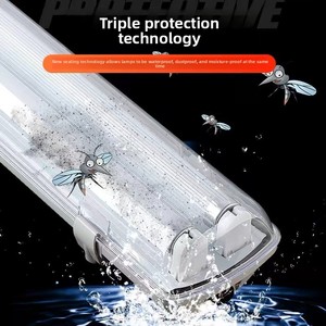 Led ba chống bụi chống côn trùng nhà máy kho T8 đơn/đôi ống dài dải Khung đèn chiếu sáng 6000K - Product Image 3