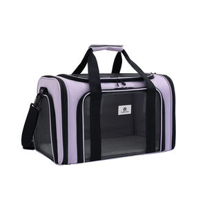 Bolsa de transporte para mascotas Pawiloow, portátil, transpirable, de malla, para gatos y perros, para viajes en coche y avión, con asa y correa para el hombro. - Product Image 1