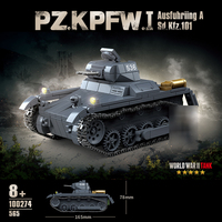 Panzer I Ausf. allemand Véhicule blindé léger, jouets de chars militaires, modèles de véhicules, 3 figurines, accessoires d'armes, blocs de construction