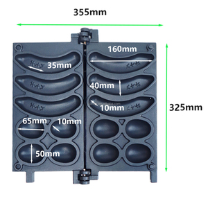 Commerciële Anti-Aanbaklaag Roestvrij Staal 2 Ei Wafelijzer Maker Bananenvormige Fruit Wafelijzer Machine Voor Restaurants Snackbars Nieuw - Product Image 3