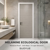 Porte intérieure économique en mélamine, anti-âge et résistante aux rayures, idéale pour la rénovation en gros d'appartements