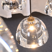 Lustre en laiton et cristal K9, grand luminaire suspendu en forme de demi-sphère, 36-60 pouces, pour salon, villa, hall d'entrée, plafond haut, luxe