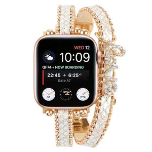Mode rétro <span class=keywords><strong>amour</strong></span> Bracelet en cuir pour Apple Watch 7 6 5 bande bijoux faits à la main bracelet pour iWatch bracelet en cuir 41mm 45mm - Product Image 2