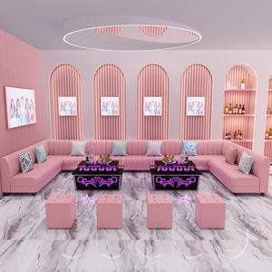 الأوروبية نمط أنيقة الأرجواني ملهى ليلي مقعد أريكة خشب متين اليد منحوتة البنفسجي ستوكات جلدية الانارة أثاث الفندق - Product Image 4