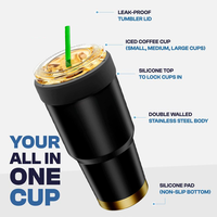 Double paroi personnalisée en acier inoxydable 304, isolé sous vide, voyage, réutilisable, porte-tasse à café glacé, manchon refroidisseur, porte-gobelet