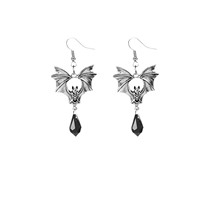 Boucles d'oreilles fines asymétriques en forme d'étoile argentée, style rétro unique, accessoires d'Halloween, bijoux gothiques de sorcière