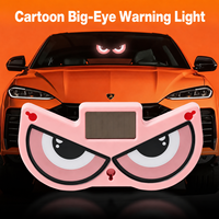 Lumière de signalisation de sécurité anti-collision arrière pour voitures, alimentée par énergie solaire, affichage LED démoniaque pour vitre arrière, motif triangle néon de dessin animé