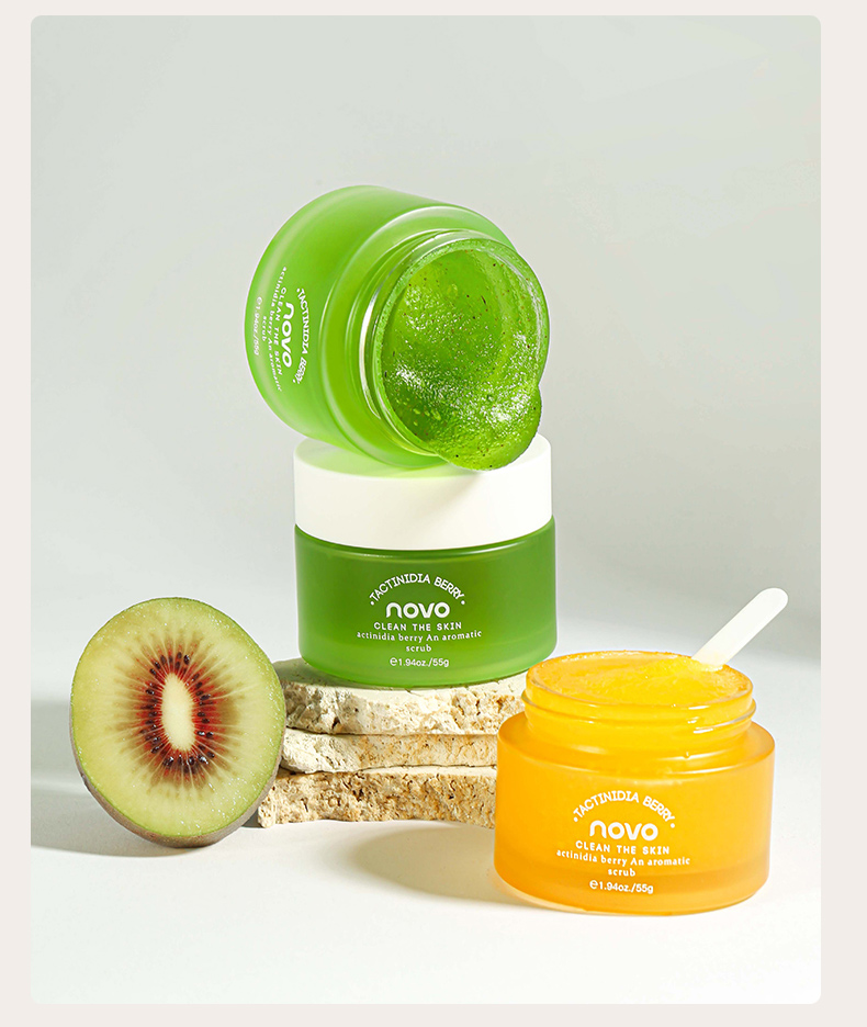 Отбеливающий отбеливающий органический питательный Отшелушивающий гель-скраб для тела и лица с фруктом киви, фирменная торговая марка