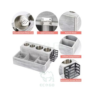 Organizador de Herramientas para el Cabello de Madera, Moderno, Duradero, Ecológico e Impermeable, Soporte para Secador de Pelo, Organizador de Baño para Encimera - Product Image 3