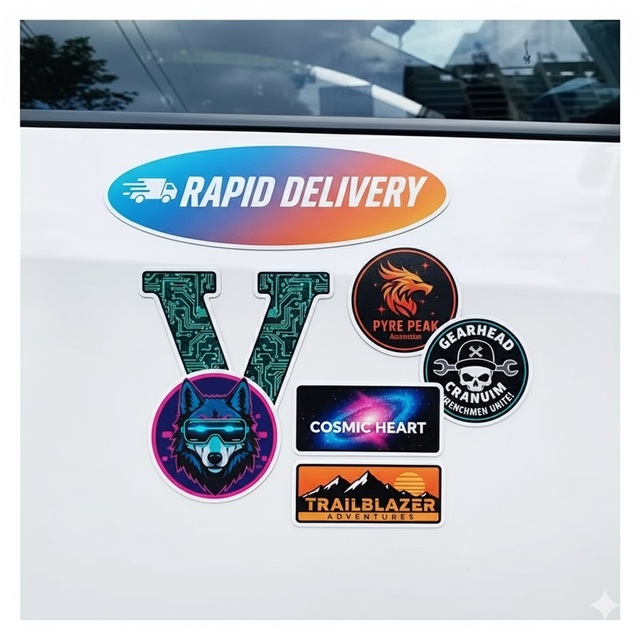UV Resist Promotional Waterproof Business Die Cut Logo Printing Outdoor Magnetic Car Stickers Custom Decal Phone Magnet Stickers