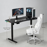 PRORIALS – Bureau d'ordinateur moderne et ergonomique en fer, réglable en hauteur, avec éclairage RGB pour e-sport, fourni directement par l'usine