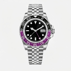 Mechanical Diver GMT <b>Watch</b> Stainless Steel Wristwatch Analog Date Display Water Resistant Round <b>Case</b> for Unisex - Product Image 1