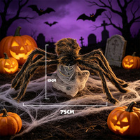 Produit d'exportation Halloween : Araignée rebondissante d'horreur, électrique, lumineuse, sonore et agitée, pour effets de terreur et de farce, modèle étrange pour centre commercial, couleur vin noir