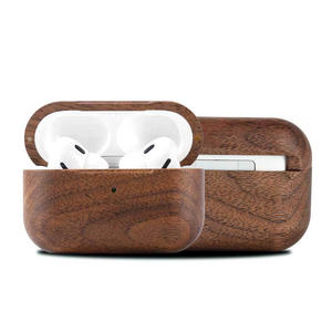 Funda protectora dura de madera de nogal de lujo para <span class=keywords><strong>Apple</strong></span> <span class=keywords><strong>AirPods</strong></span> 4th Pro 3nd 2nd Generation Fundas de carga Cubierta de protección de caída completa - Product Image 1
