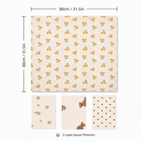 Couverture Bébé Personnalisable en Coton Mousseline Imprimée, 2 Couches Respirantes, Gaze Froissée, Langes d'Emmaillotage pour Nouveau-né, Couette d'Été pour Crèche