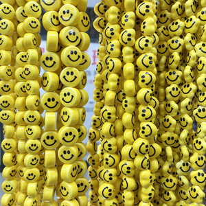 Factory Star Heart Smile Ceramic <strong>Beads</strong> Colorful Flat Round Glaze Jewelry <strong>Beads</strong> for Making <strong>Bracelet</strong> Earring Necklace Keychain - Product Image 3