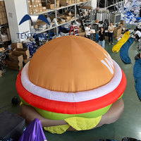 Model udara raksasa kain Hamburger tiup kustom tanda iklan tiup perlengkapan promosi