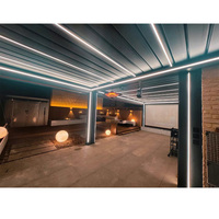 Kunden spezifische weiße Aluminium elektrische Pergola LED motorisierte wasserdichte Dach lamelle Patio Dach pulver beschichteten Rahmen Außen pavillon