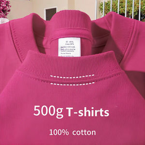 20 Color OEM Wholesale Unisex Casual Loose 500 GSM Heavyweight 100% Cotton Short Sleeve <b>T</b>-shirts Anti-pilling All Match - Product Image 3