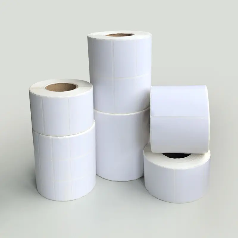 OEM custom size blank bar code plain art printing paper packaging thermal labels self adhesive sticker price tag