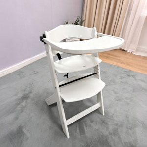 Chaise haute en bois personnalisée avec plateau - Chaise haute réglable et convertible pour bébés et tout-petits - Bois naturel résistant à l'eau - Product Image 2