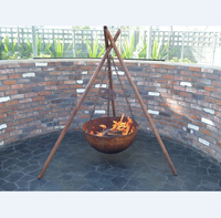 Nouveau design de charbon de bois trépied extérieur en acier corten barbecue pour jardin camping arrière-cour