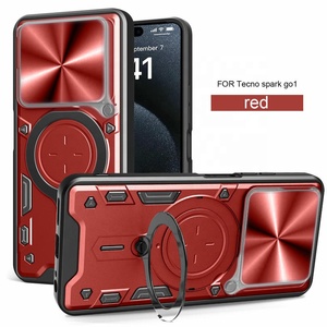Para <span class=keywords><strong>Techno</strong></span> <span class=keywords><strong>Spark</strong></span> Go 1 Estuche resistente de grado militar Lente protectora Protege el soporte magnético Soporte de montaje para automóvil Estuche para teléfono Negro - Product Image 1