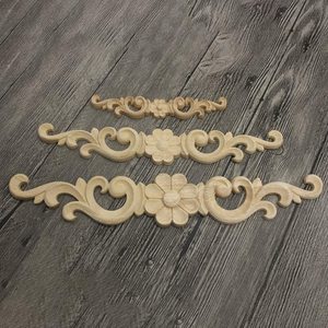 กุหลาบไม้แกะสลักหรูหราสำหรับตกแต่งตู้และเฟอร์นิเจอร์ห้องครัวคลาสสิกการปรับปรุงไม้ดอกกุหลาบ - Product Image 6