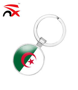 Vente chaude Personnalisé Pays Du Monde Drapeau <span class=keywords><strong>Porte</strong></span>-clés Algérie Drapeau National En Alliage De Zinc <span class=keywords><strong>Porte</strong></span>-clés pour La Décoration - Product Image 2