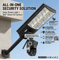 Lampe de sécurité solaire extérieure avec caméra intégrée 4G/Wi-Fi, lampadaire solaire avec caméra CCTV