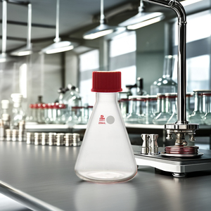 Frasco Erlenmeyer de vidrio borosilicato con cubierta de tornillo 100mL 250ml 500ml <span class=keywords><strong>1000ml</strong></span> Frasco cónico de capacidad con cubierta de rosca externa - Product Image 5