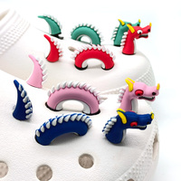 Breloques 3D Dragon Serpent pour Chaussures Homme en Gros, Décorations Adorables en PVC pour Sabots, Pins et Breloques pour Bracelets, Lot de 3