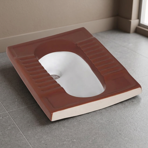 Cuvette de toilettes à la turque en céramique marron mat – Sanitaires abordables pour salles de bain domestiques et hôtelières - Product Image 1