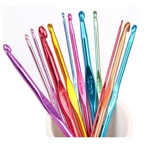 Juego de ganchos de ganchillo de aluminio de 15cm de estilo <span class=keywords><strong>Simple</strong></span>, juego de agujas de tejer de Metal para amantes de tejer para coser y tejer - Product Image 1