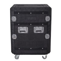 Boîtier de transport en plastique PE moulé léger avec loquets robustes pour 2U, 3U, 4U, 6U, 8U, 12U, 14U, 16U, Flight case ABS avec roulettes