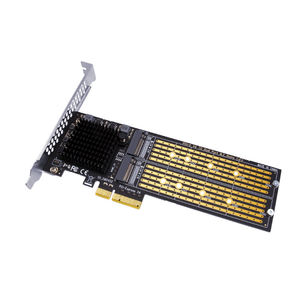 Carte d'extension de disque dur PCI-E X4 vers NVME No-split <span class=keywords><strong>M</strong></span>.<span class=keywords><strong>2</strong></span> Solid State <span class=keywords><strong>22110</strong></span> Carte adaptateur de réseau à double disque - Product Image 1