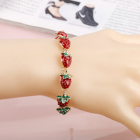 Prachtige aardbeienfruit zomermode armband voor dames
