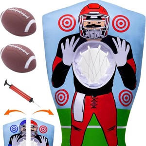 Jeu de football gonflable pour enfants, jeu en plein air, 5-7 ans, jouet en plastique avec balles et pompe - Product Image 5