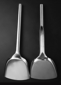 Utensilios de cocina de acero inoxidable para restaurante DFT1115 con espátula de mango de madera y volteador para freír con mango de madera - Product Image 4