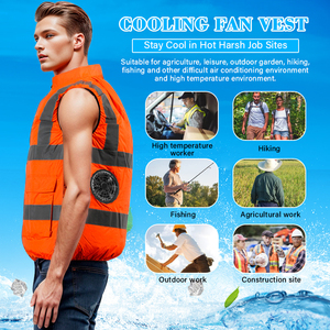 Gilet rinfrescante estivo OEM da esterno in cotone <span class=keywords><strong>casual</strong></span> con ventola di raffreddamento alimentata a batteria da 5V per il lavoro sotto il caldo - Product Image 3