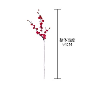 Branches de fleurs de prunier artificielles CallaFloral, rose rouge réaliste, décoration de mariage et de maison, 120 cm - Product Image 4