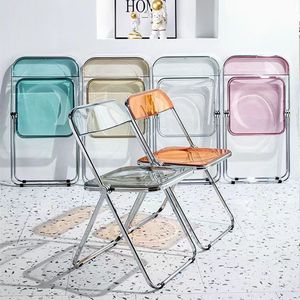Folding Acrylic <b>Dining</b> <b>Chair</b> with Transparent Backrest Foldable Design for Home & Living Room Use for Adults Children Elderly - Product Image 2