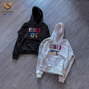 OEM Custom Embroidery Logo 450 GSM French Terry 100% Cotton Acid Washed Sun Fade Vintage Boxy Men Hoodie - Product Image 1